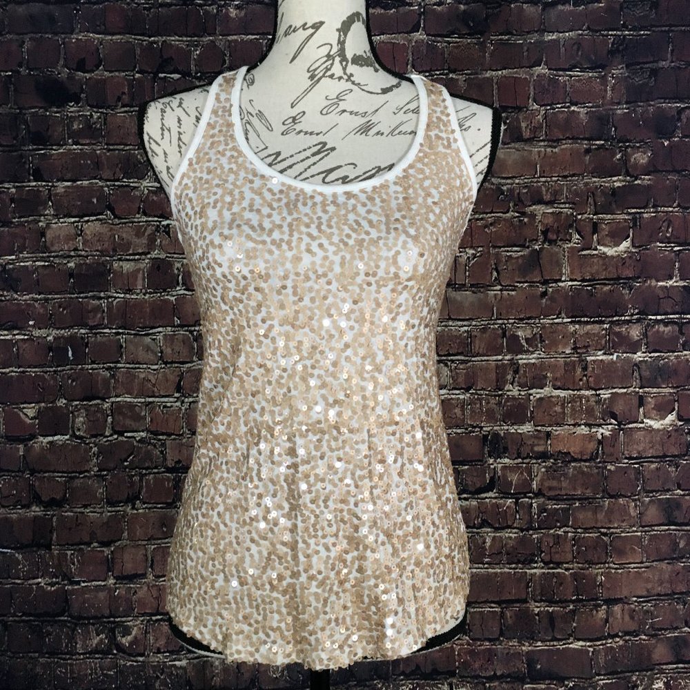 Wet Seal Sequin Rayon Sleeveless Stretch Tank Top